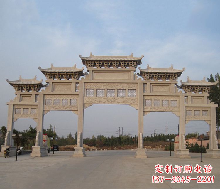 辽阳大型五门牌坊石雕