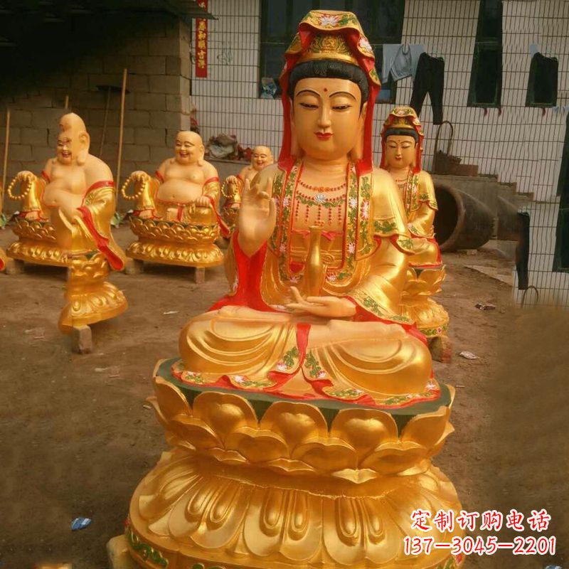 辽阳大型铸铜观音雕塑