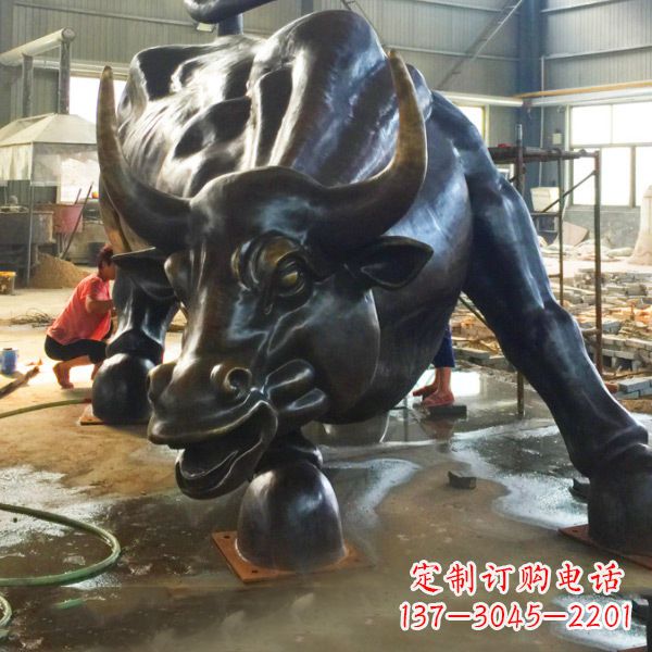 辽阳大型铸铜华尔街牛动物景观雕塑