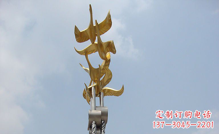 辽阳大雁不锈钢雕塑—梦想之羽