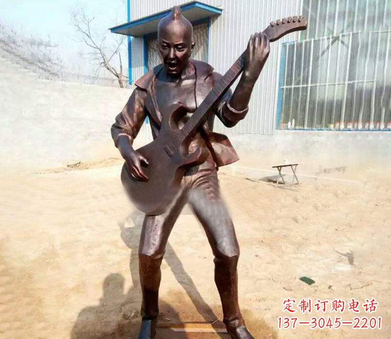 辽阳精致细腻的铜吉他雕塑