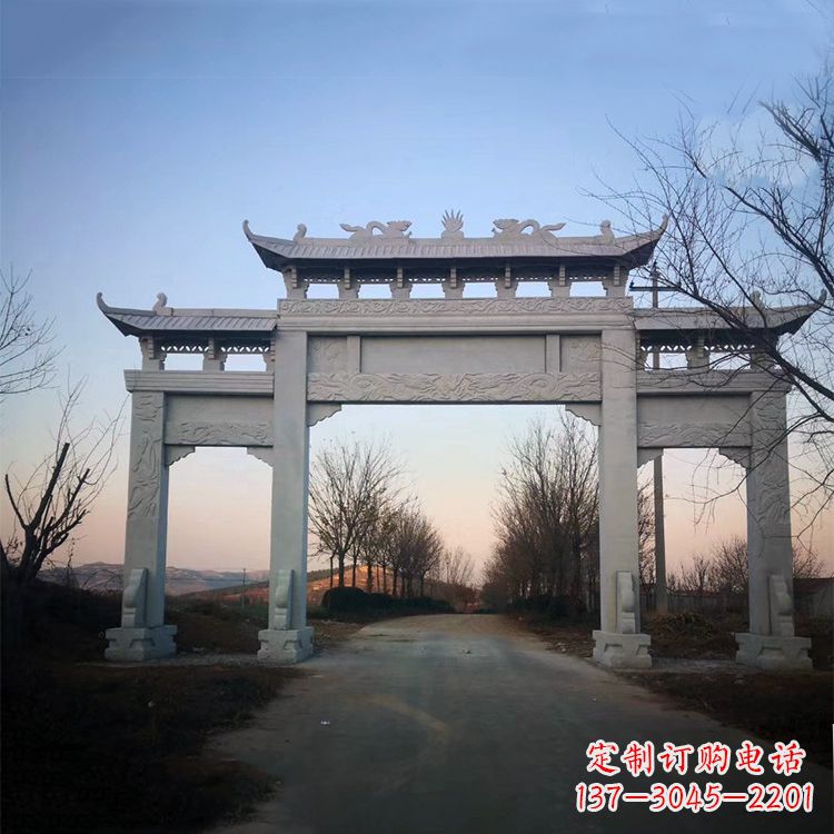 辽阳品质卓越的道路三门石牌坊雕塑