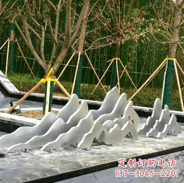 辽阳地产假山雕塑不锈钢景观