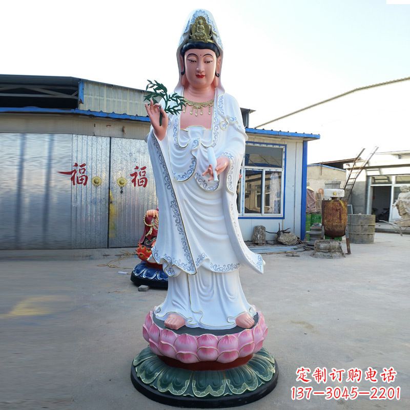 辽阳滴水观音玻璃钢彩绘雕塑