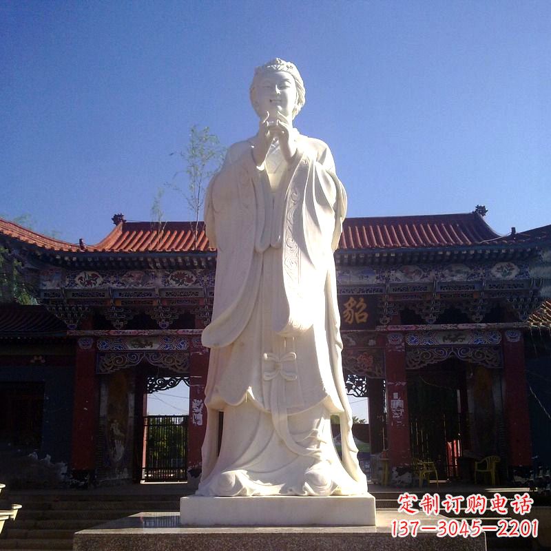 辽阳貂蝉汉白玉石雕像-景区园林历史名人古代四大美女