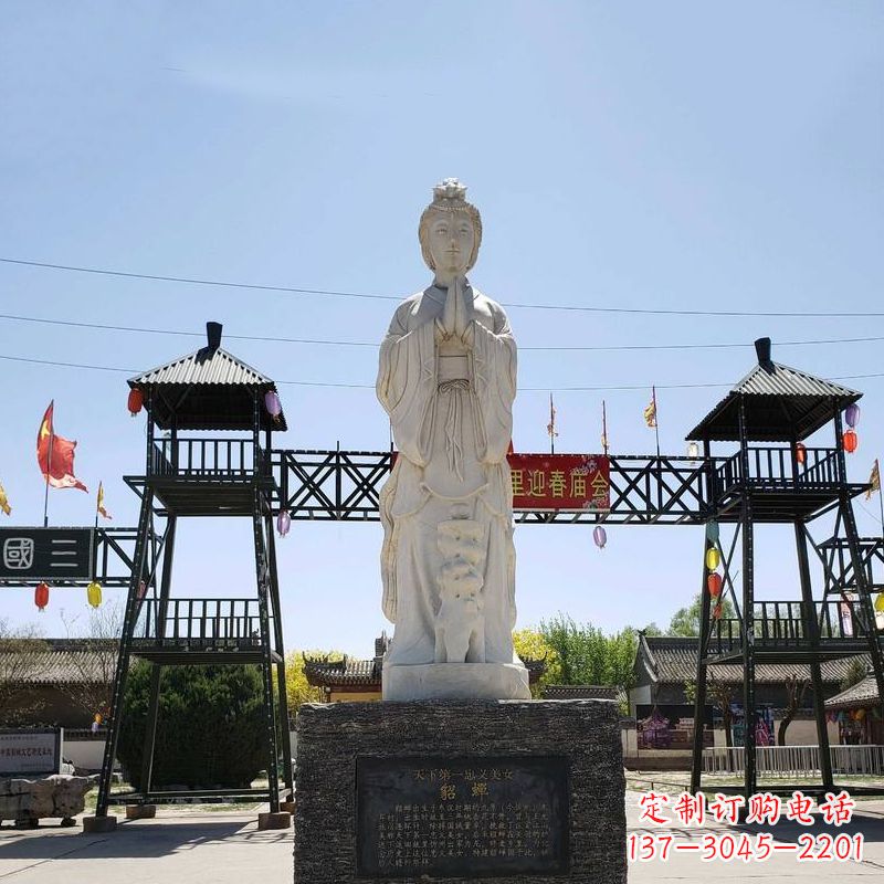 辽阳精美貂蝉雕塑,抚今追昔神采飞扬