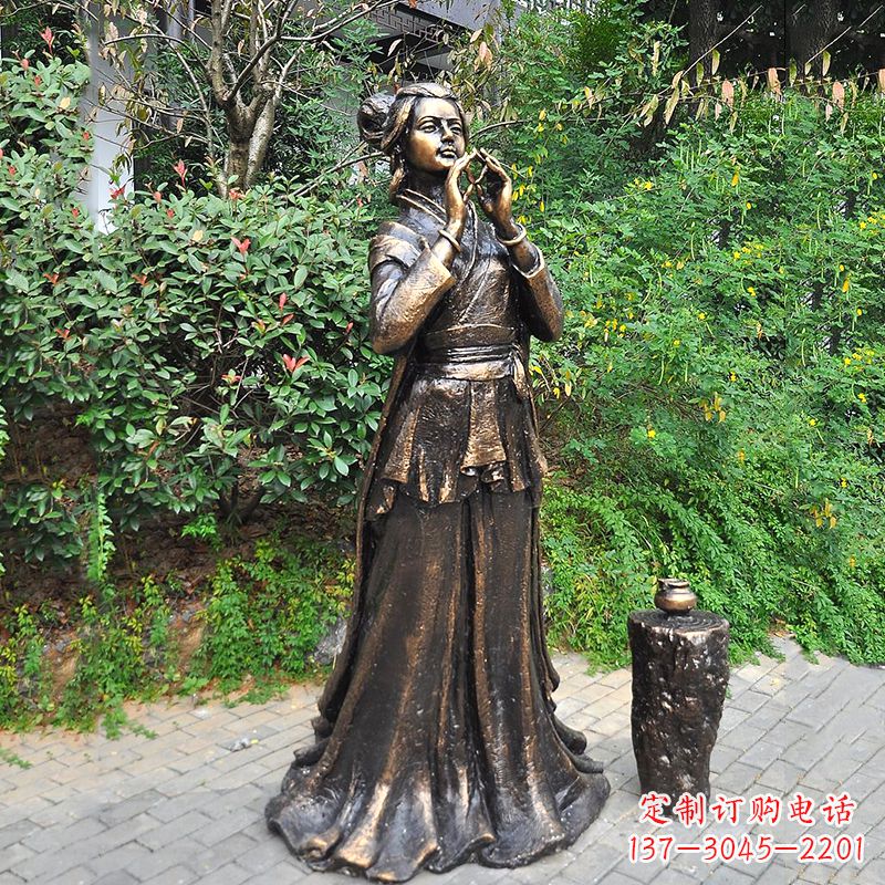 辽阳貂蝉铜雕塑公园古代美女人物雕塑
