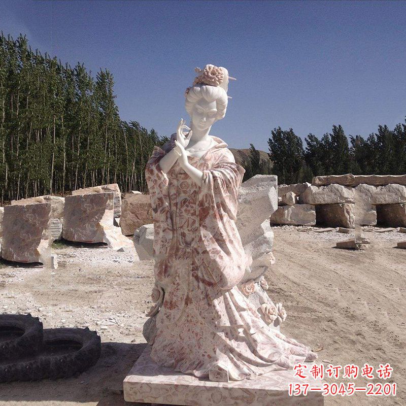 辽阳传统艺术精美貂蝉石雕塑