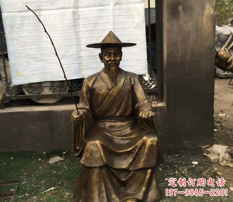 辽阳精美手工渔翁铜雕