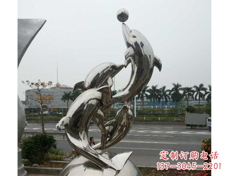 辽阳海豚精美不锈钢雕塑