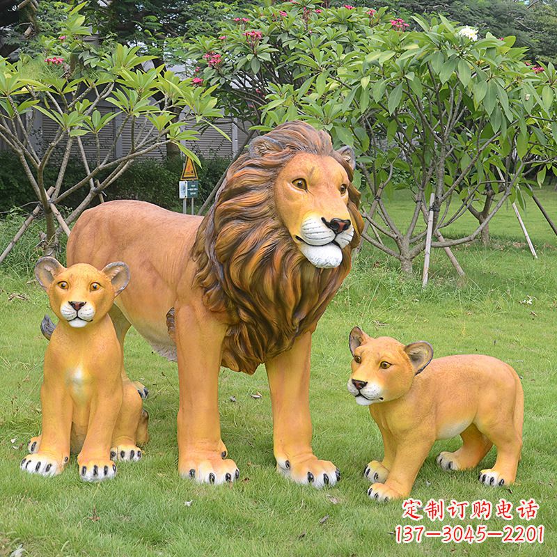 辽阳古典风格仿真狮子雕塑摆件