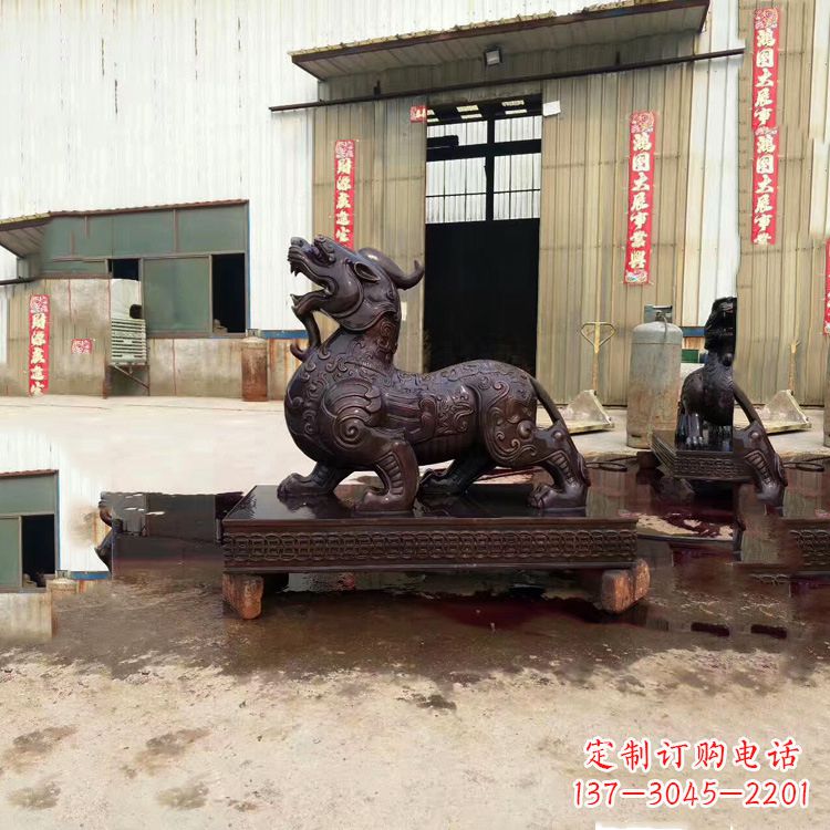 辽阳独角兽铸铜雕塑—精雕细琢的艺术瑰宝