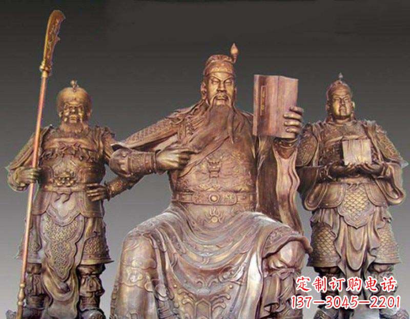辽阳中领雕塑艺术以关公武财神铜雕塑荣耀家中