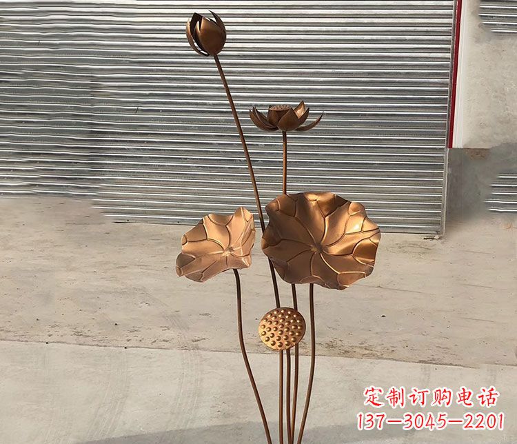 辽阳锻铜不锈钢荷花雕塑