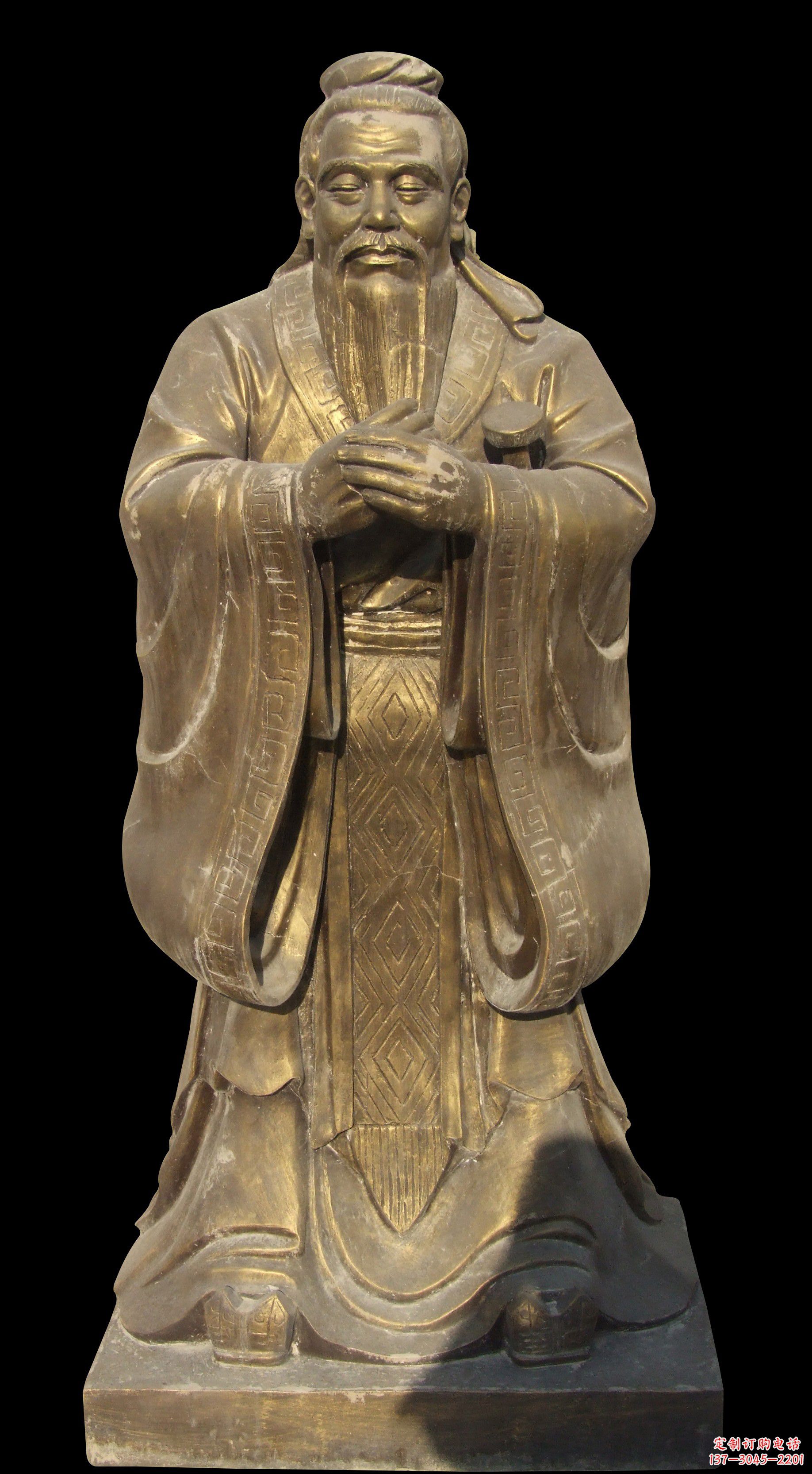辽阳手工精美锻铜孔子铜雕像