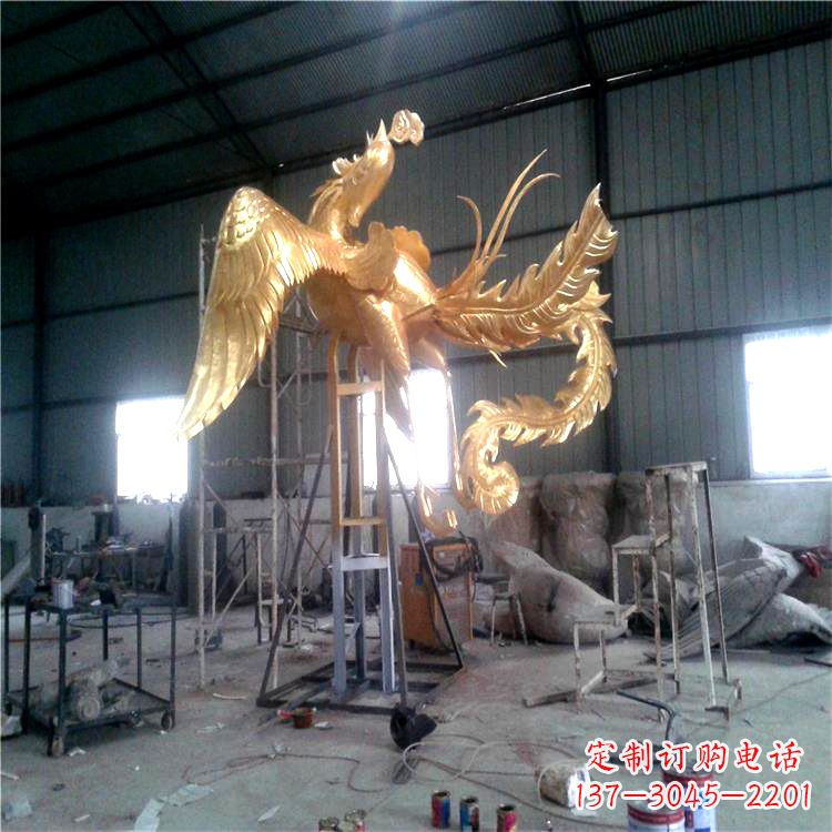 辽阳锻铜精美凤凰雕塑