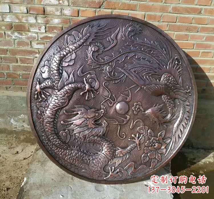辽阳传统工艺锻铜龙凤雕塑