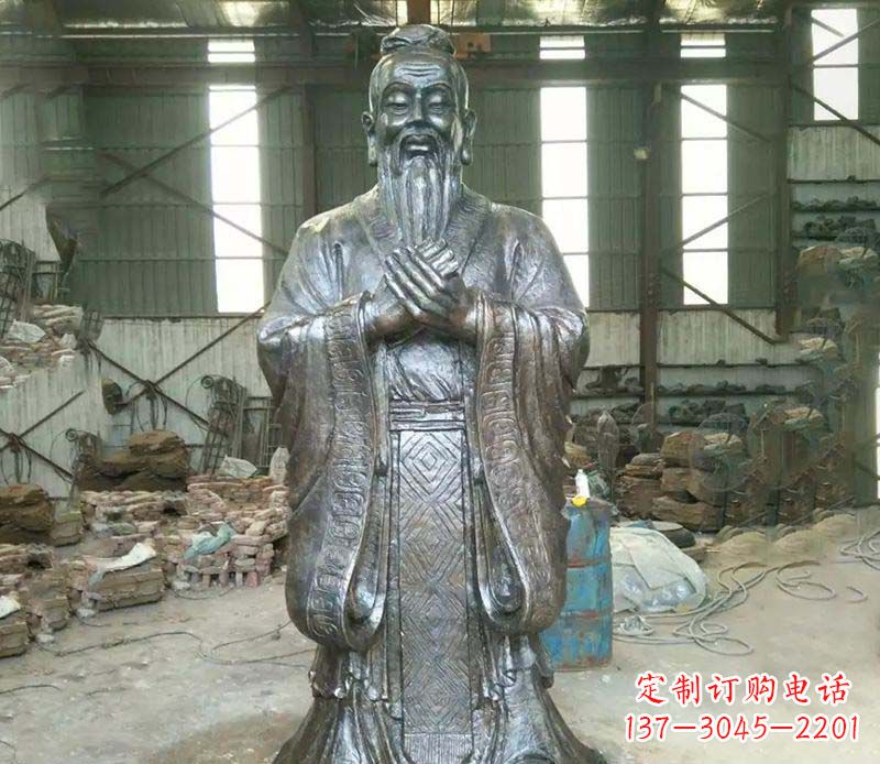辽阳锻铜校园老子人物雕塑,铸就永恒的追求