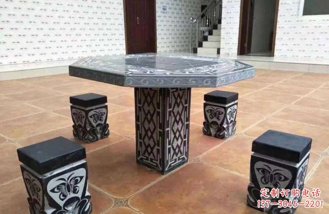 辽阳多边形雕刻仿古石桌凳