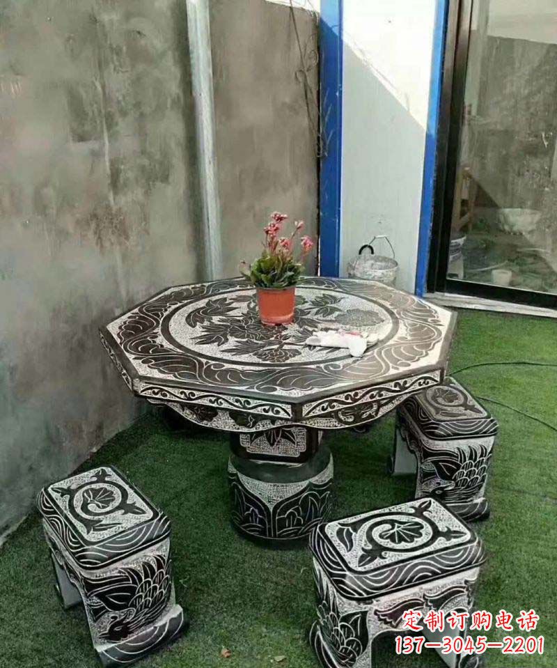 辽阳多边形石头桌凳雕塑