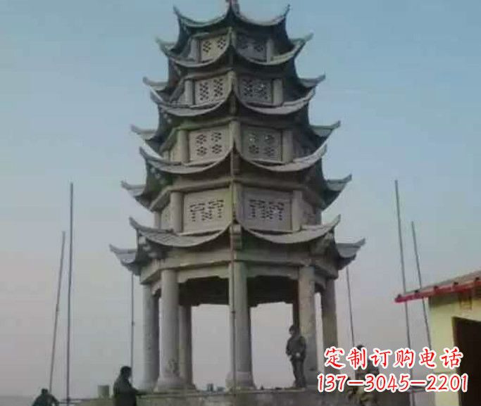 辽阳精美绝伦的多层凉亭石雕
