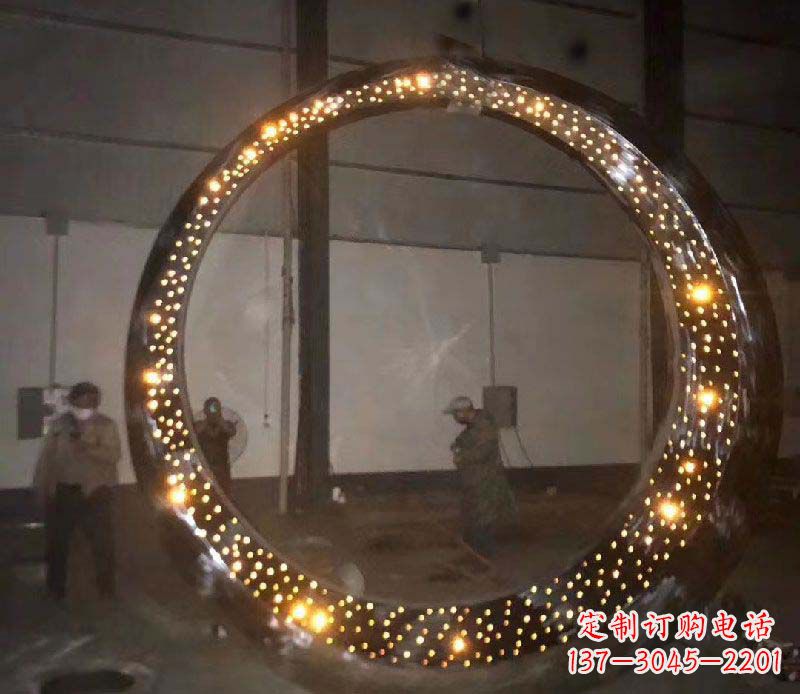 辽阳发光圆环不锈钢雕塑
