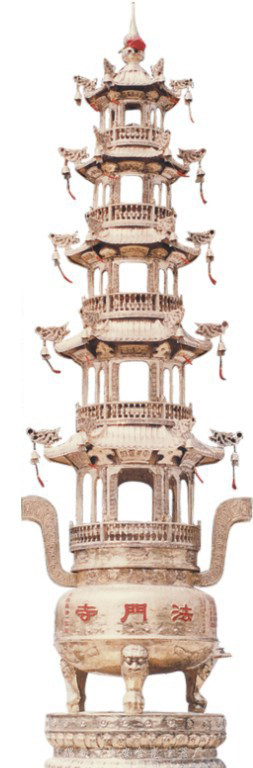 辽阳传统工艺艺术精品法门寺铜香炉雕塑