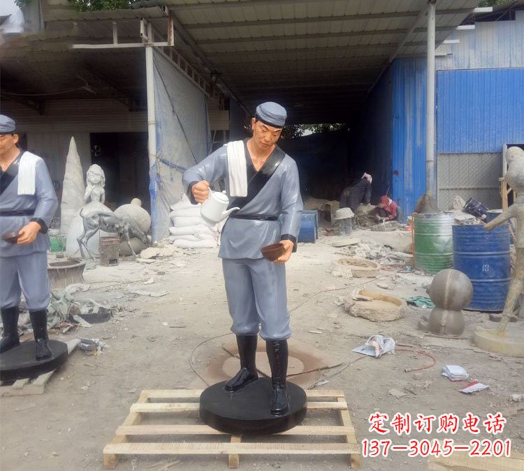 辽阳铝合金仿真店小二雕塑