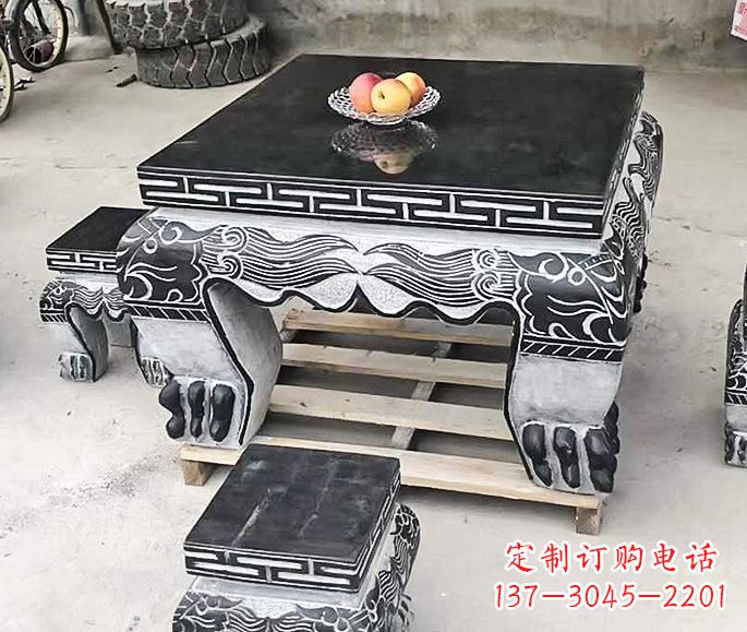 辽阳中领雕塑方形仿古石桌凳