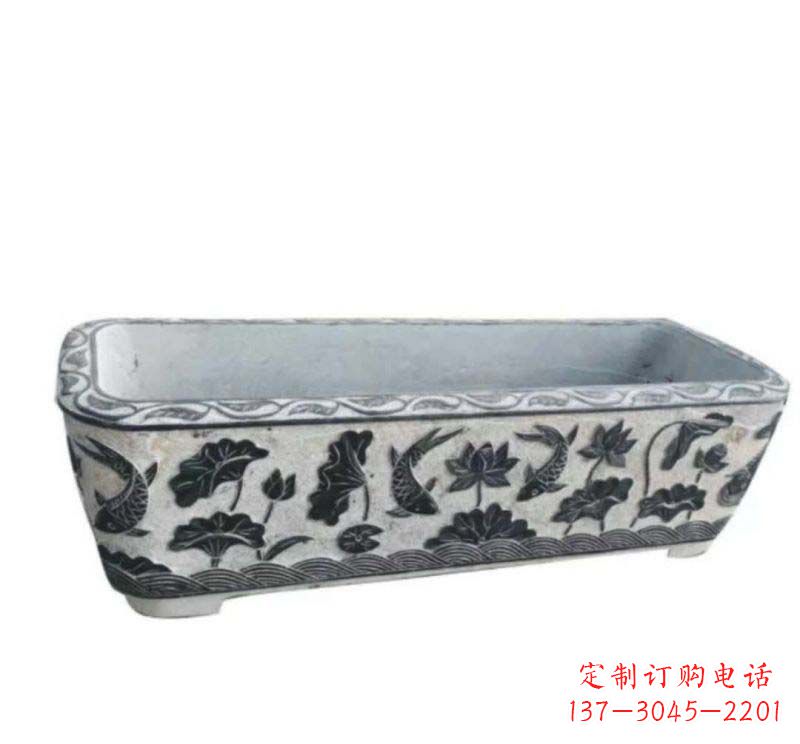 辽阳精美水缸石雕