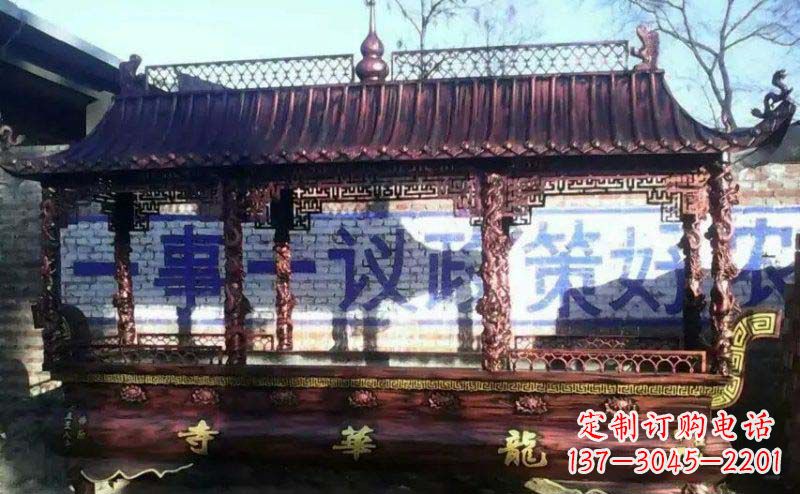 辽阳方形寺庙香炉铜雕塑