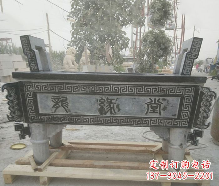 辽阳方形四足香炉石雕艺术品