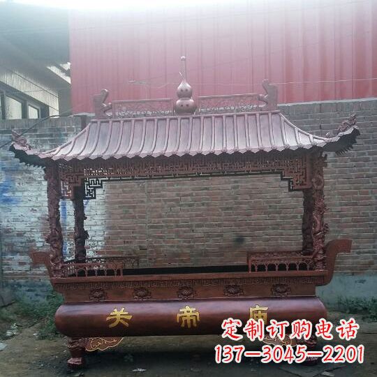 辽阳方形香炉铜雕塑,精美香炉雕塑