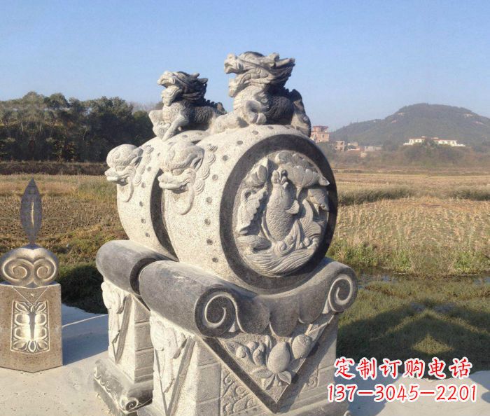 辽阳仿古抱鼓石门墩雕塑