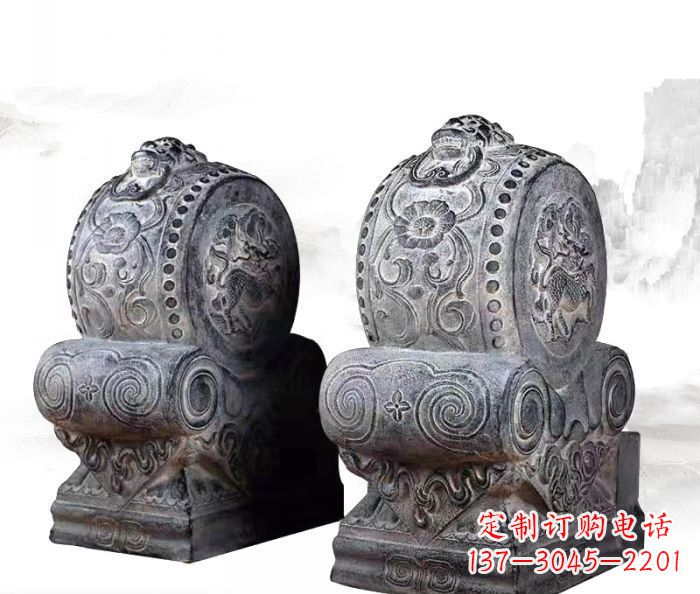 辽阳仿古抱鼓石门墩雕塑