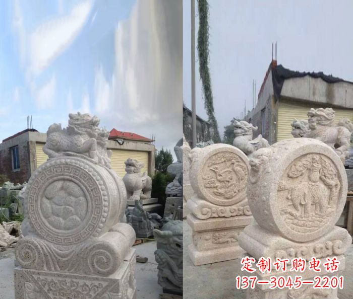 辽阳仿古抱鼓石门墩雕塑