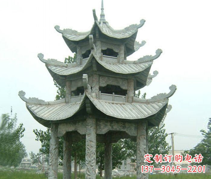 辽阳仿古多层石雕凉亭