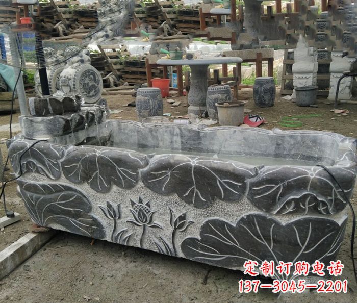 辽阳传统石雕·精美荷花雕塑
