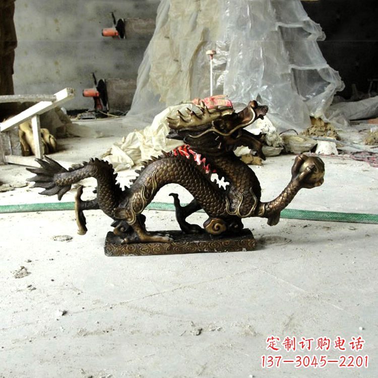 辽阳精美仿古龙铜雕塑