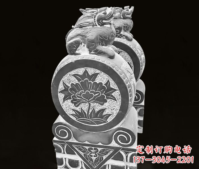 辽阳仿古麒麟抱鼓石镇宅石门墩