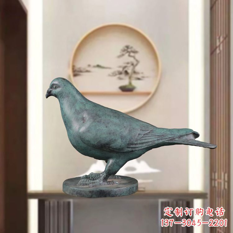 辽阳仿古青铜鸽子动物雕塑摆件