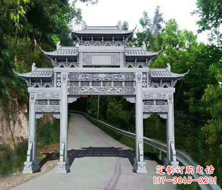 辽阳仿古三门牌坊石雕