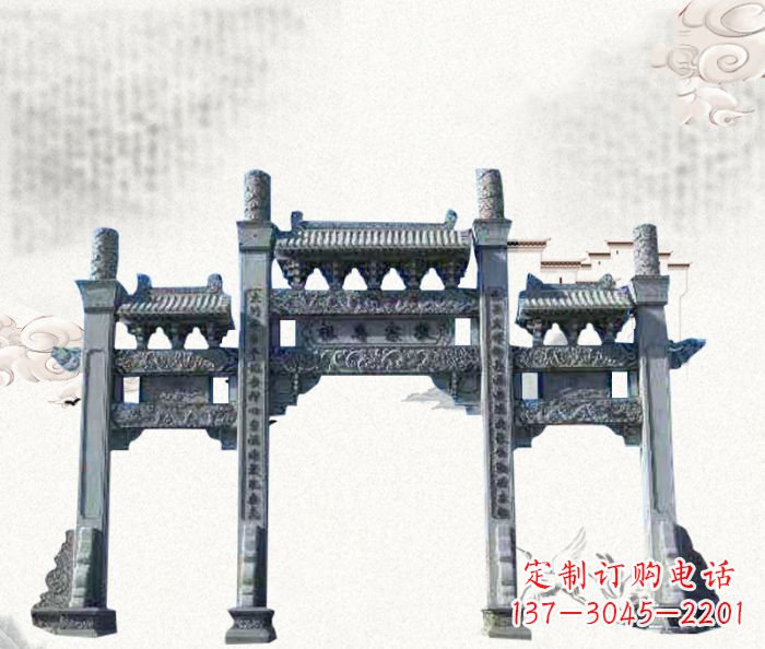 辽阳精美仿古牌坊雕塑