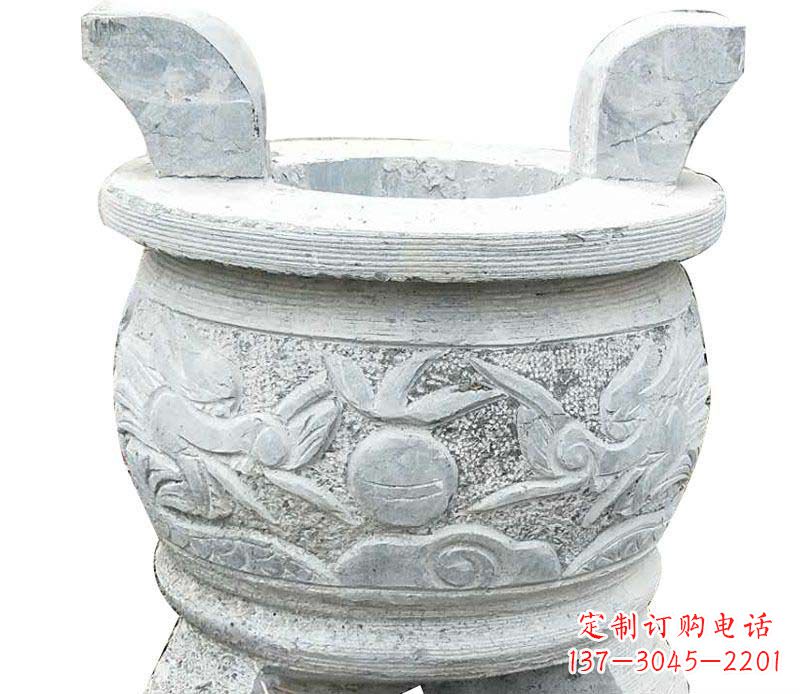 辽阳精美仿古三足香炉石雕