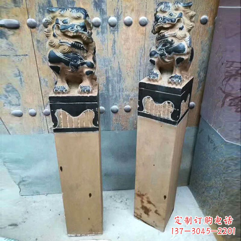 辽阳精美狮子雕塑 拴马桩