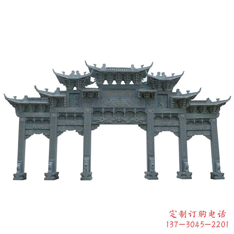 辽阳中领雕塑牌楼石雕艺术定制的精美雕塑