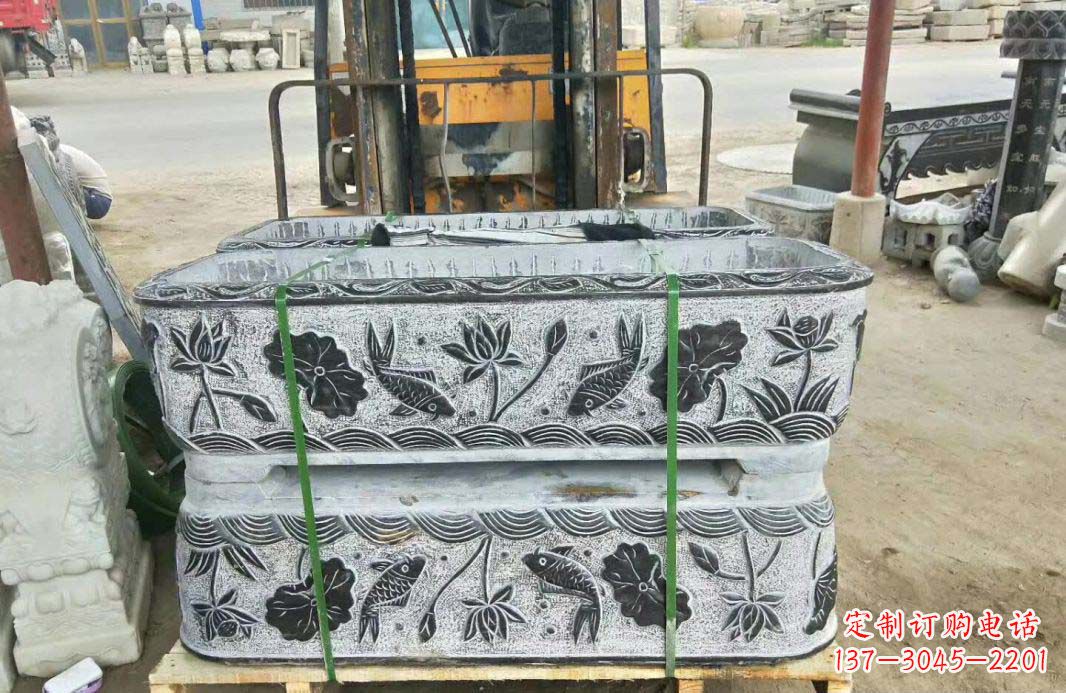 辽阳精美古典仿古石水缸雕塑
