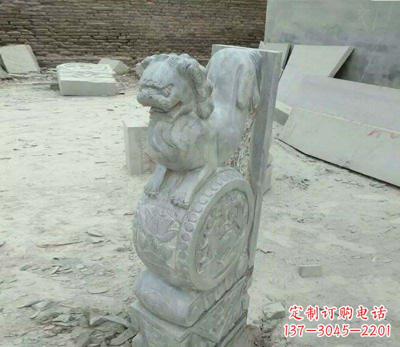 辽阳仿古石门墩招财抱鼓石石雕