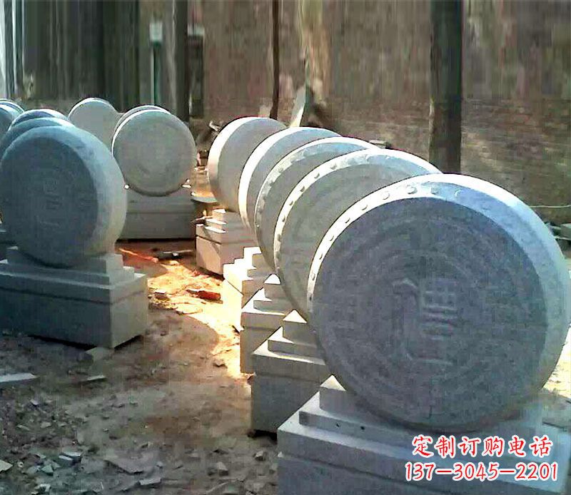 辽阳仿古石门墩招财抱鼓石石雕 (2)