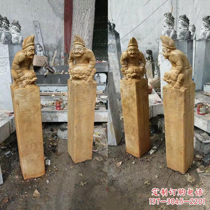 辽阳经典仿古拴马桩雕塑